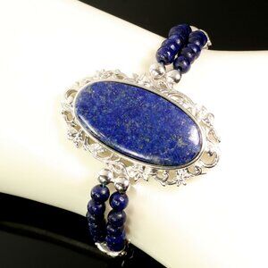 Lapis Lazuli Bracelet Toggle Clasp